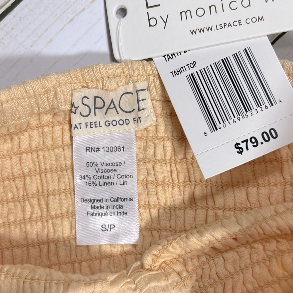 L*Space | Cottagecore Coastal Cowgirl Smocked Tahiti Tube Top In Melon | S - Picture 9 of 12
